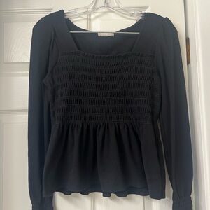 Altar’d State Black Smocked Women's Top